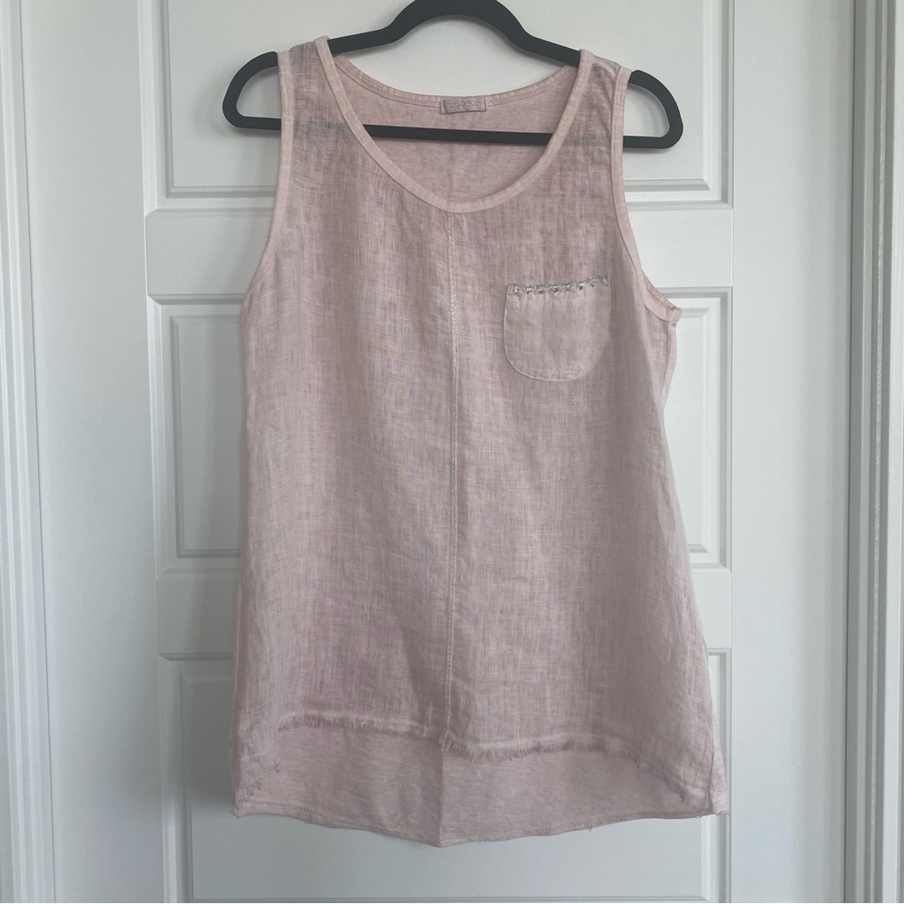 Pink Linen Tank Top